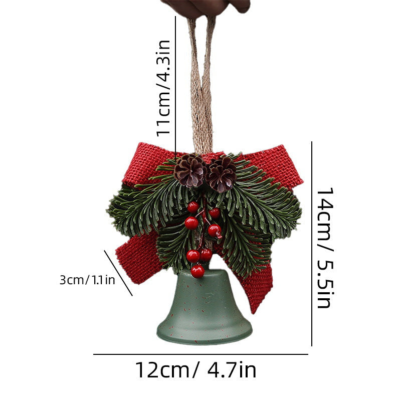 Festive Christmas bell with pine cone decoration