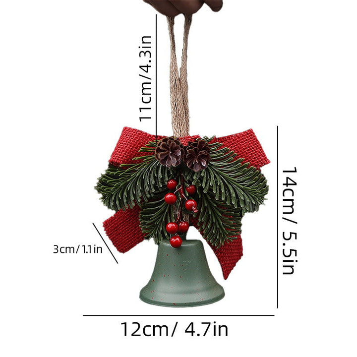 Festive Christmas bell with pine cone decoration