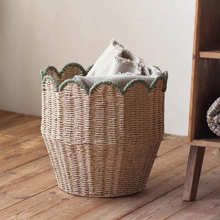 Stylish storage basket with wave edge