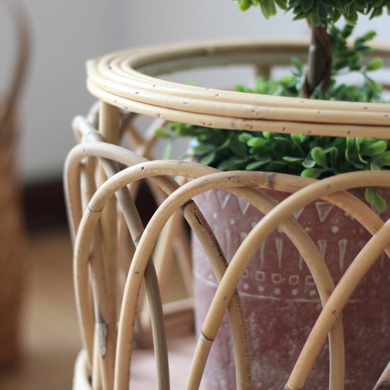Rattan plant stand with modern design