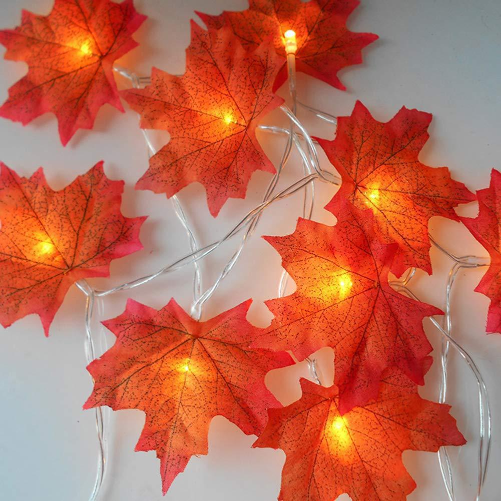 Halloween LED Pumpkin Lantern and Maple Leaf Decorative Fairy Lights