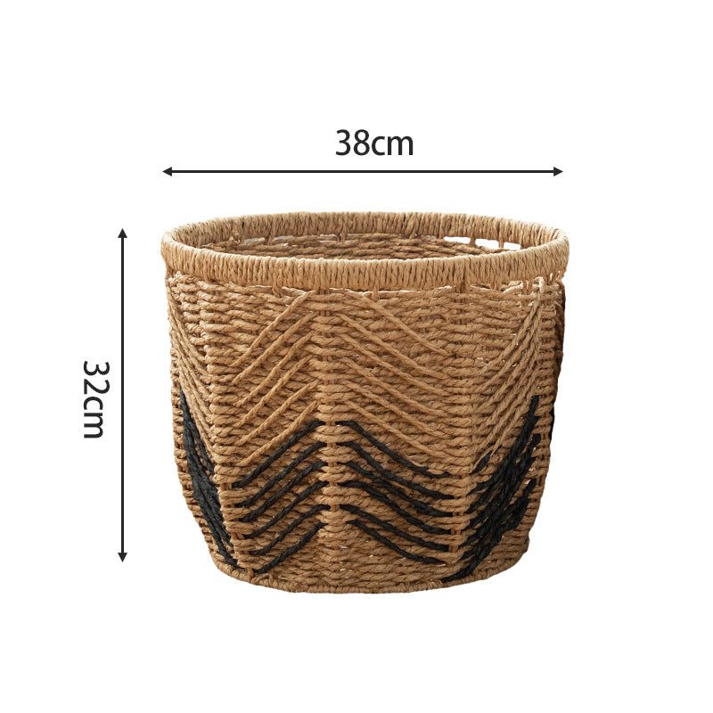 Modern storage basket with geometric design