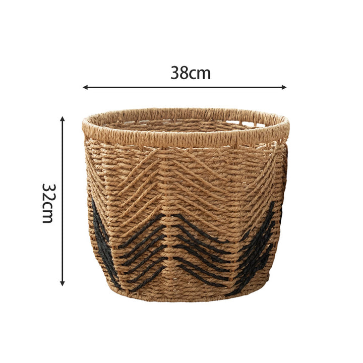Modern storage basket with geometric design