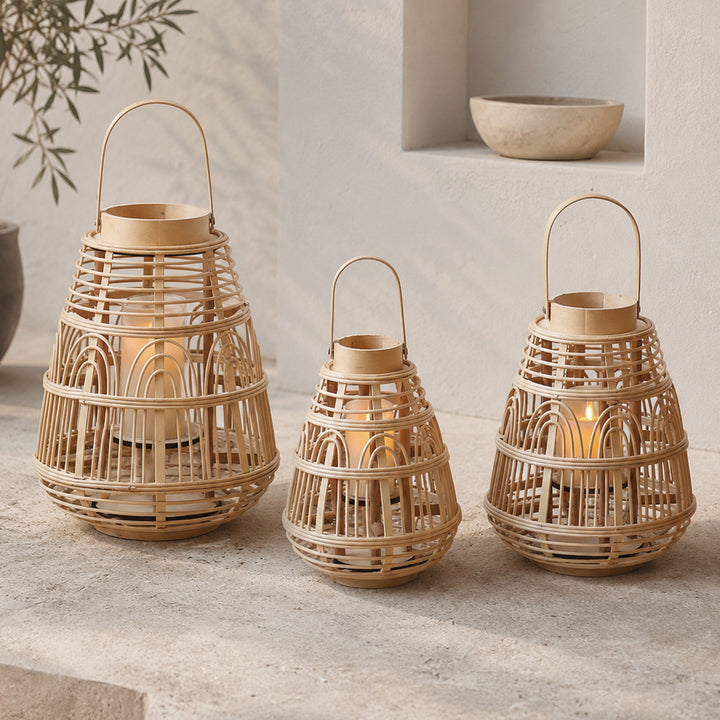 Rustic Rattan Lantern