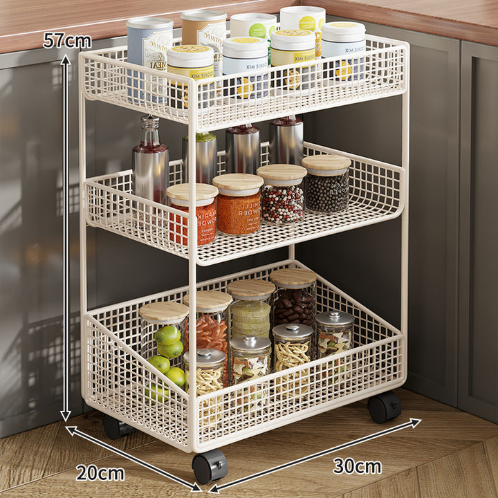 Compact Three-Tier Wire-Mesh Countertop Canister & Spice Organizer