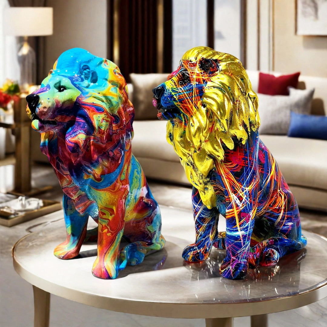 Colorful Lion Sculpture