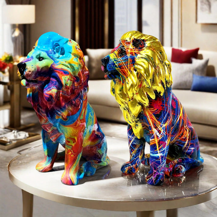 Colorful Lion Sculpture