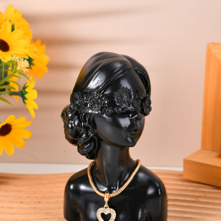 Decorative Flower Girl Bust Figurine