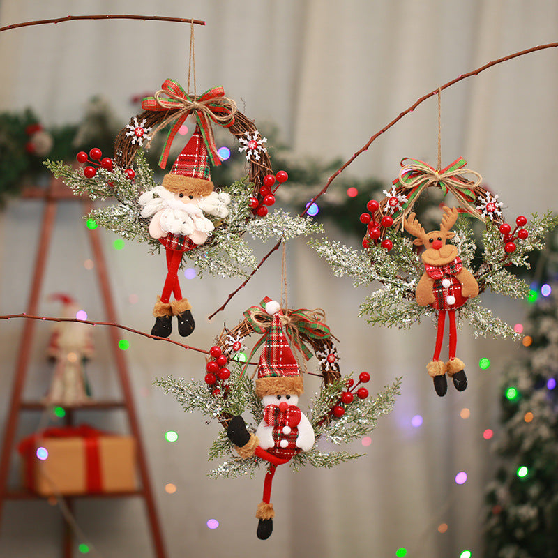 Christmas wreath decoration with snowman design