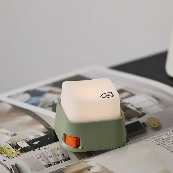 Portable rechargeable cube LED night light with adjustable brightness