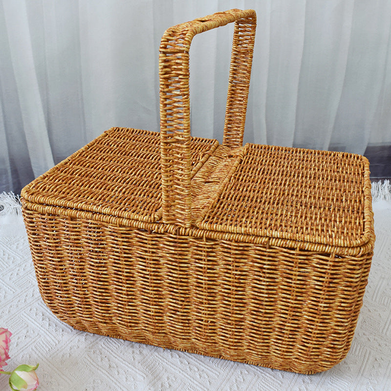 Handcrafted Natural Wicker Picnic Basket