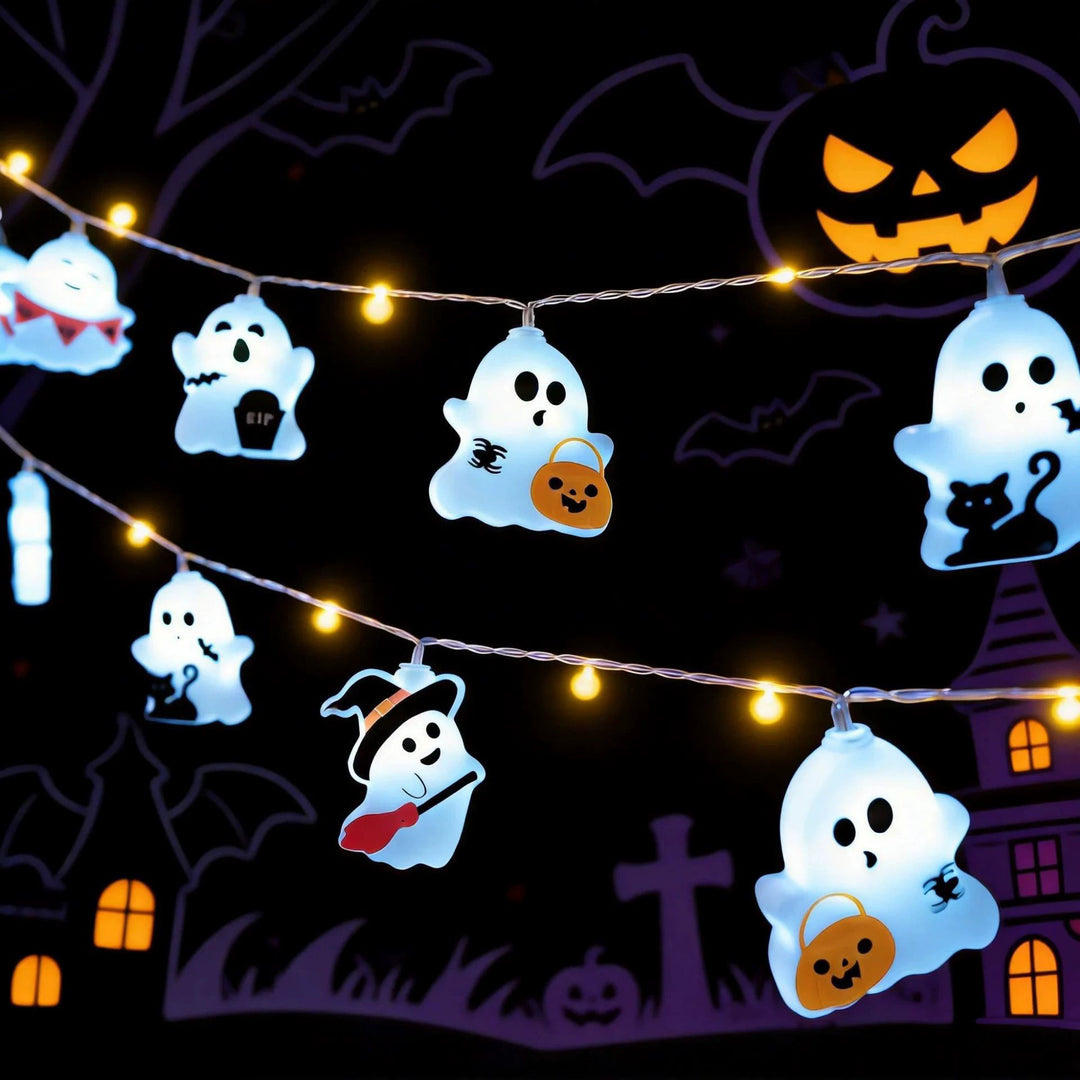 Halloween Ghost LED Light Chain Decorative Garland