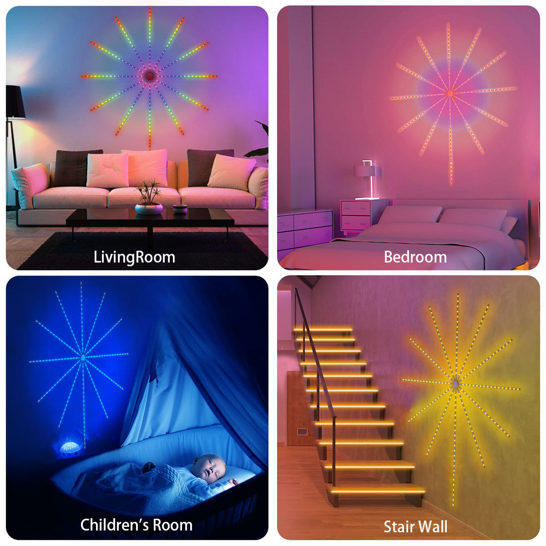 Hanging Star Explosion LED Fairy Light Sphere with Remote Control