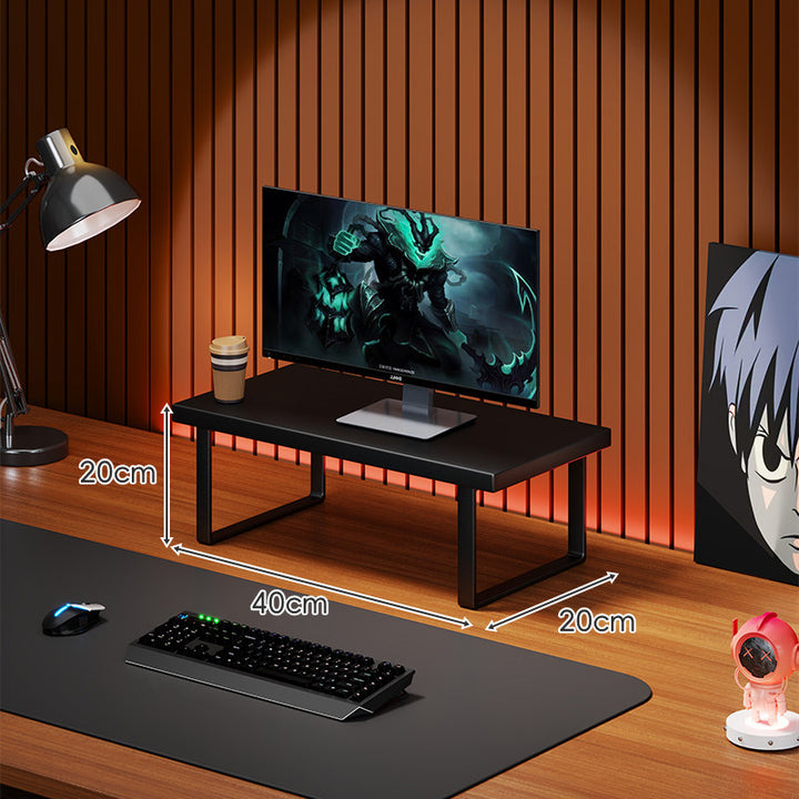 Solid Wood Monitor Riser Desk Shelf with Metal U-Leg Support