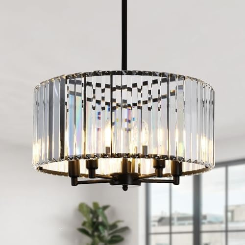 Crystal Ribbed Modern Pendant Light