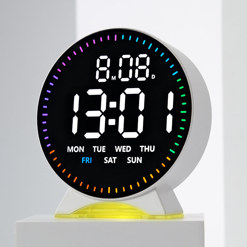 Digital multifunction alarm clock with calendar and temperature display