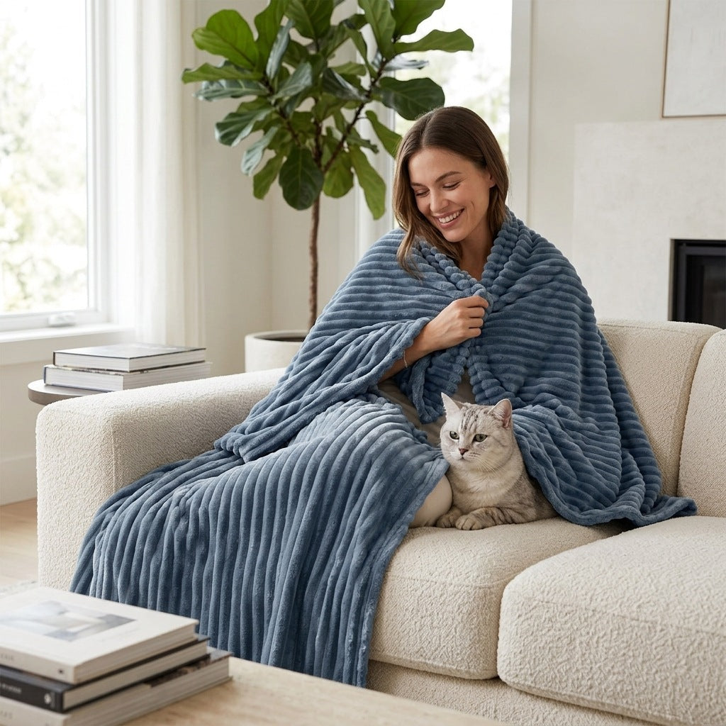 Premium Textured Fleece Blanket