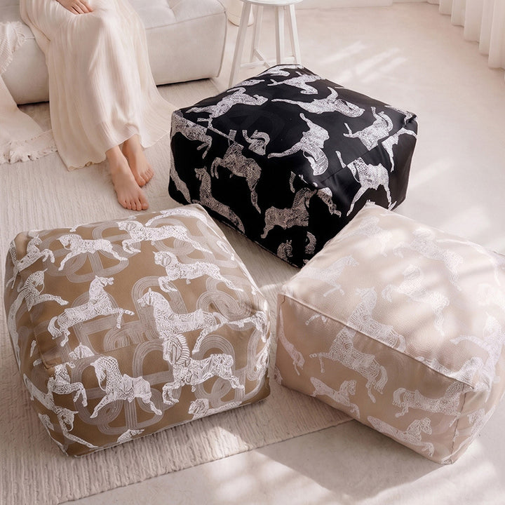 Decorative Floral Print Floor Pouf