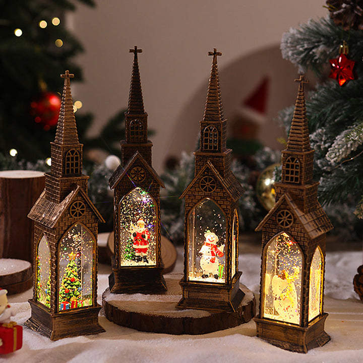 Illuminated Christmas Church Decoration