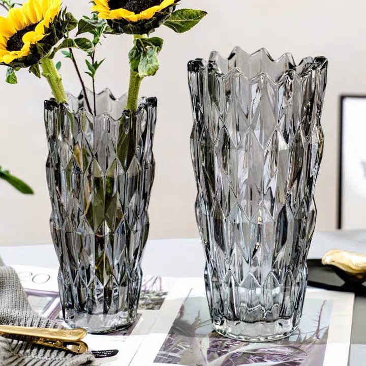 Geometric Cut Crystal Vase