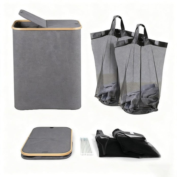 High-quality laundry basket with lid and handle