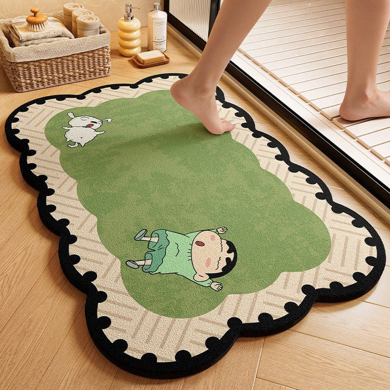 Cartoon-Themed Plush Bath Mat