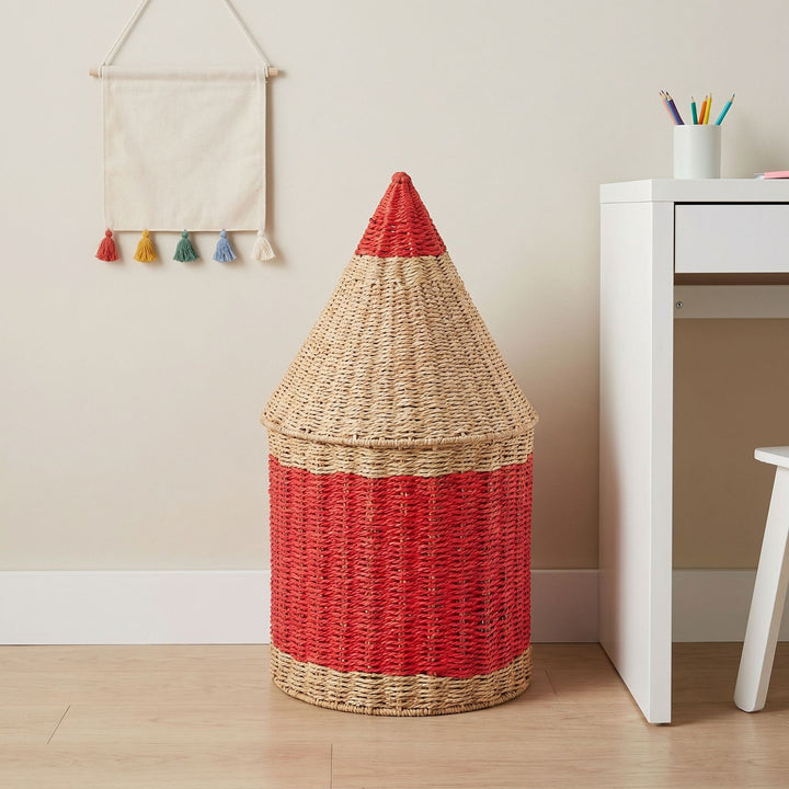 Playful storage basket in pencil design