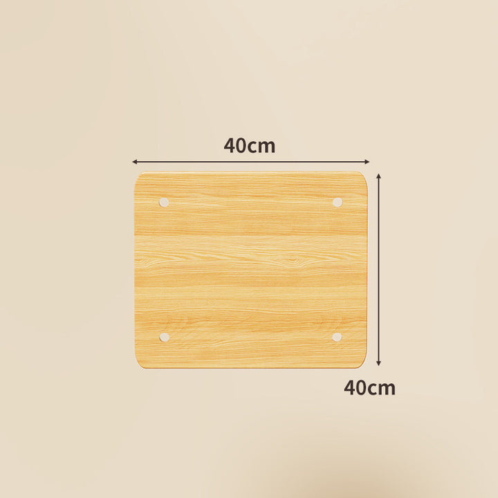 Compact Square Bamboo Shelf Panel with Rounded Corners and Pre-Drilled Mounting Holes