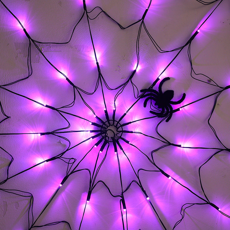 Spiderweb LED Halloween Wall Light Decoration with Artificial Spider