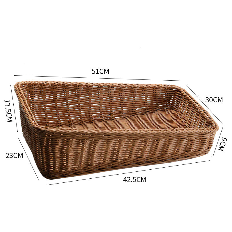 Handcrafted Rectangular Rattan Storage Basket