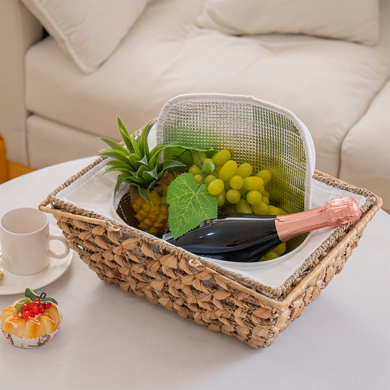 Decorative storage basket with transparent lid