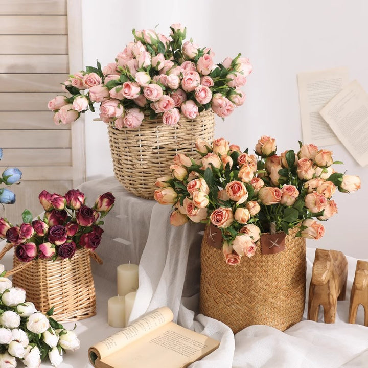 Realistic Velvet Rose Stem for Floral Decor