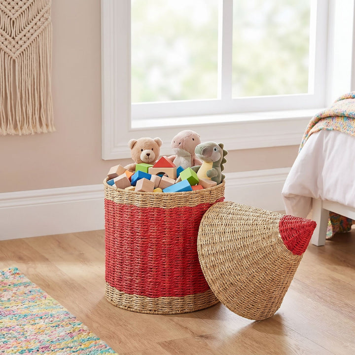 Playful storage basket in pencil design