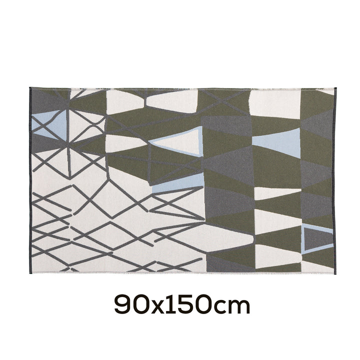 Modern flat-woven carpet runner with abstract geometric design