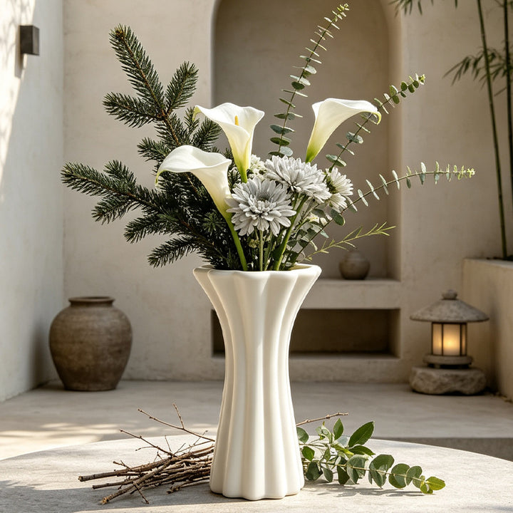 Modern Fluted Ceramic Vase