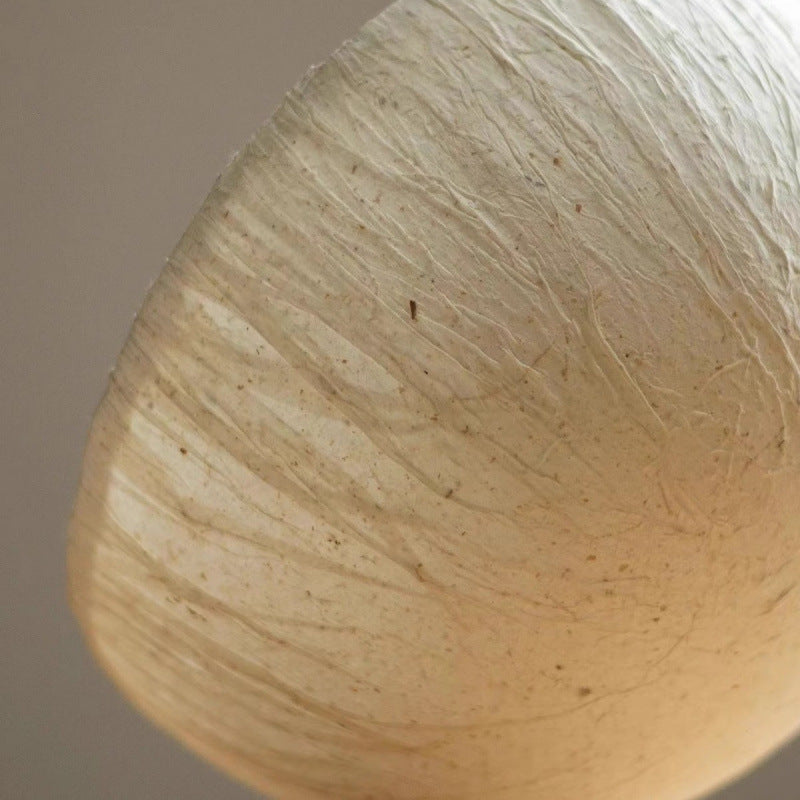 Artistic table lamp with natural wood base