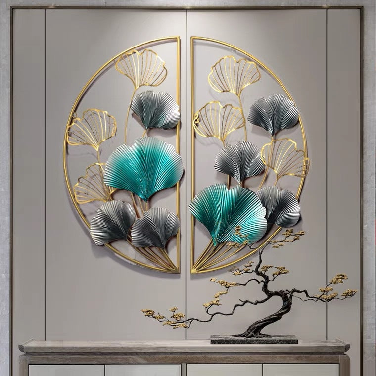 Decorative Metal Wall Art with Floral Design
