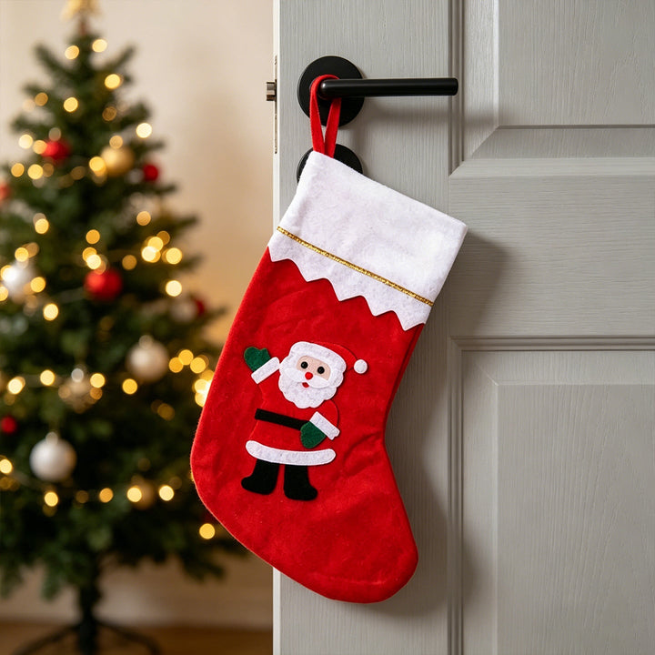Cute Christmas stocking with festive motifs