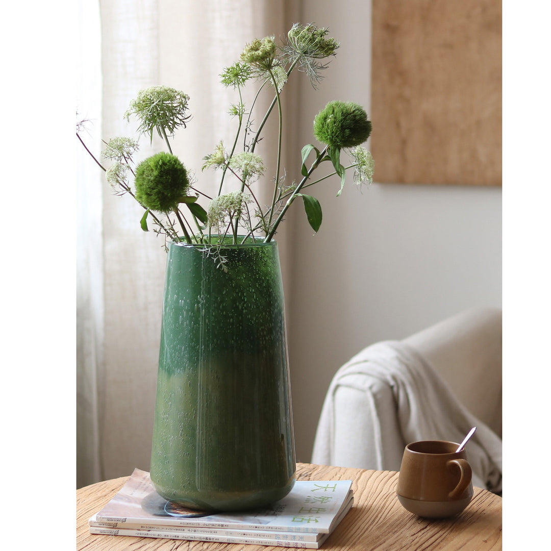Tapered Hand-Blown Gradient Glass Tall Flower Vase