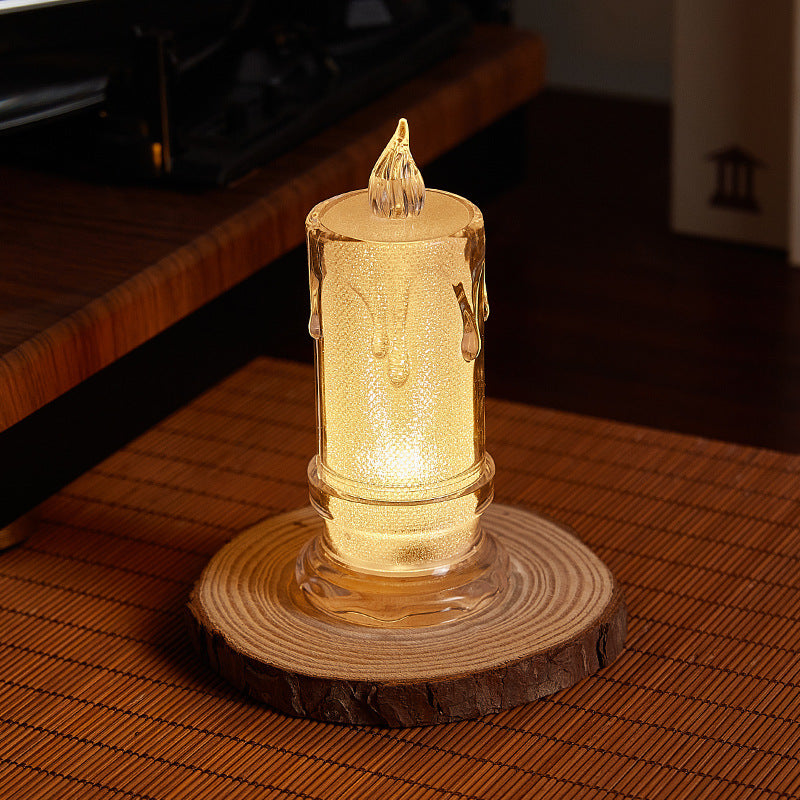 Decorative LED real wax candle in crystal look