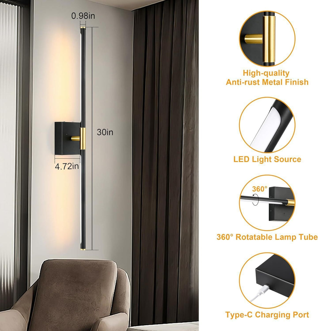 Rotatable LED wall light
