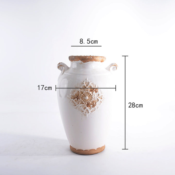 Elegant ceramic vase with decorative pattern