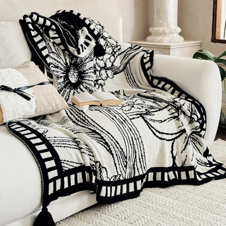 Cozy Floral Print Throw Blanket