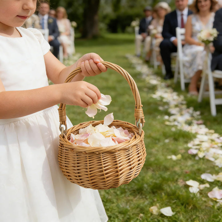 Handcrafted basket made of natural wicker