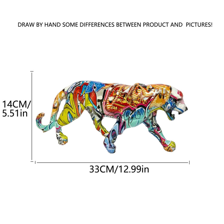 Decorative leopard figure made of resin