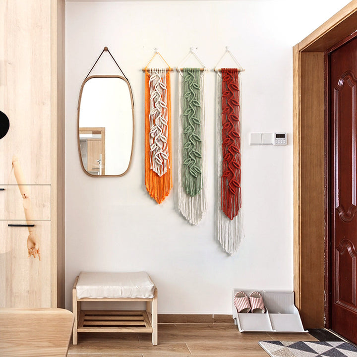 Macrame Wall Hanging with Leaf Pattern
