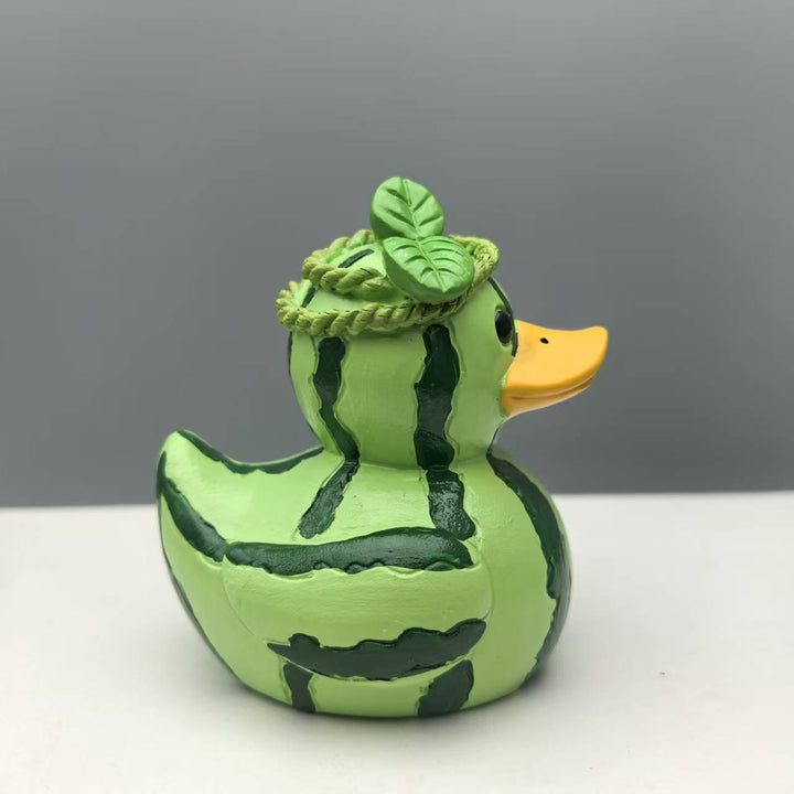 Funny rubber duck with strawberry design