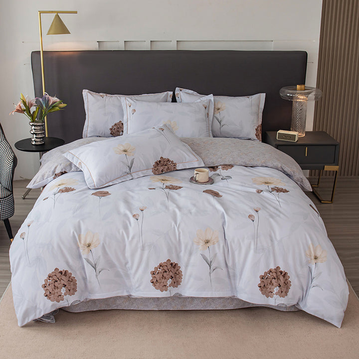 Nature-Inspired Botanical Print Duvet Cover Set