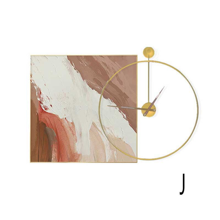 Artistic Wall Clock and Framed Abstract Artwork