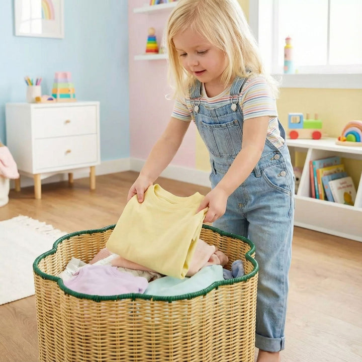 Stylish storage basket with wavy edge